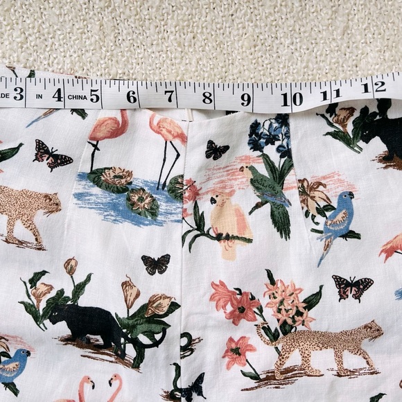 Reformation 100% linen pants safari animal print size 6 - Picture 9 of 12